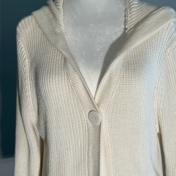 Faded Glory Women's Ivory Hooded Cardigan - Picture 7 of 16